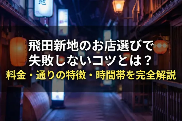 飛田新地のお店選びで失敗しないコツとは?料金・通りの特徴・時間帯を完全解説